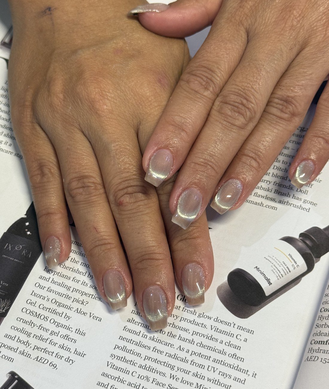 Premium salon and nail care products used at Azema Ladies Salon JVC Dubai