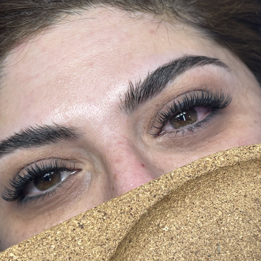 Eyelash extensions close-up at Azema salon JVC Dubai